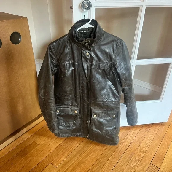 Barbour Dark Green Utility Jacket with Fur Trim - Picture 2 of 7